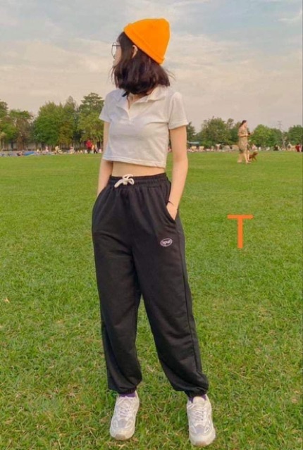 Sét áo POLO CROPTOP + quần spun