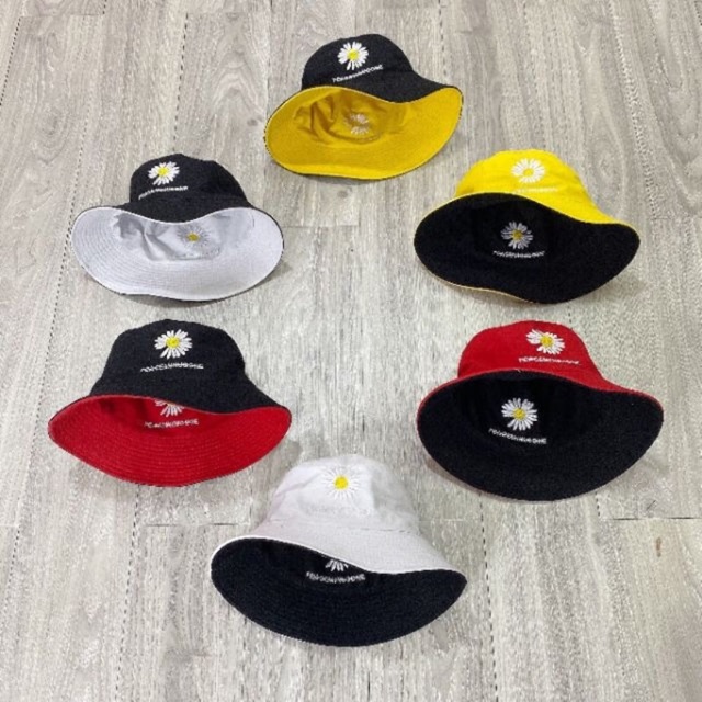 Mũ bucket thêu hoa cúc 2 mặt!
