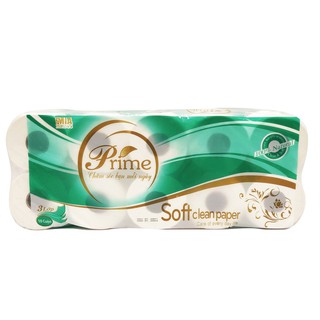 GIẤY VỆ SINH 10 CUỘN 3 LỚP XANH CÓ LÕI PRIME 1.5KG/ DÂY/ 10 CUỘN || TOILET PAPER