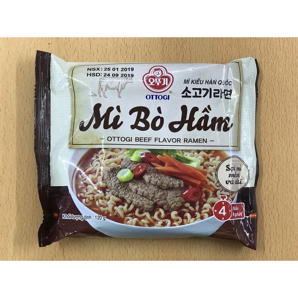 Mì Tôm Bò Hầm OTTOGI Công Nghệ Hàn Quốc gói 120g