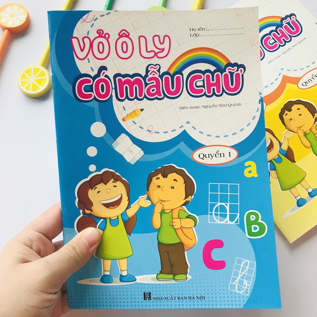 Combo 2 Vở ô ly có mẫu chữ+ các nét cho bé luyện viết, tập viết cho bé