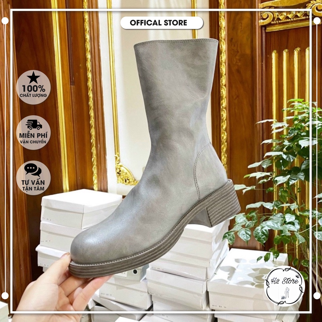 👠👟 Bốt boot lửng guidi khoá sau mũi tròn gót vuông fullbox hàng quảng châu cao cấp ⚡