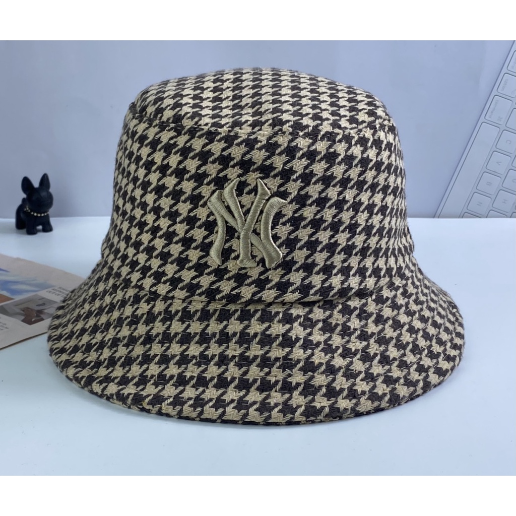 Mũ vành Hàn Quốc - nón bucket len 2 lớp vải nhập đai quanh nón chữ hiệu thời sanh chảnh thời trang nữ