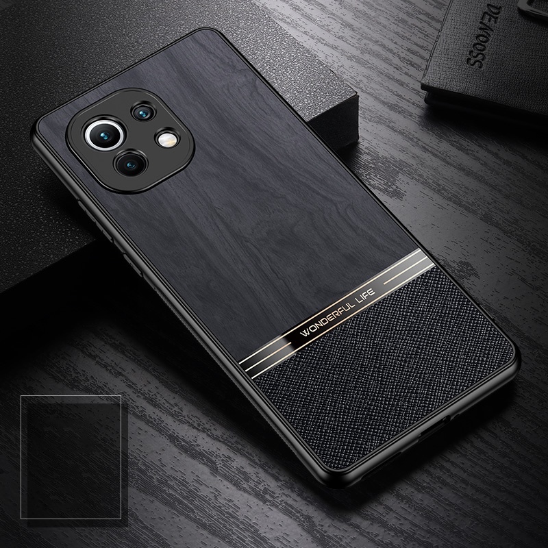 Ốp Điện Thoại Da Vân Gỗ Cho Xiaomi K40Pro K40s K50Pro 11 11Pro 11U 12 12Pro Redmi Note10 10Pro 11Pro 11 11T 11Tpro Note11TPro