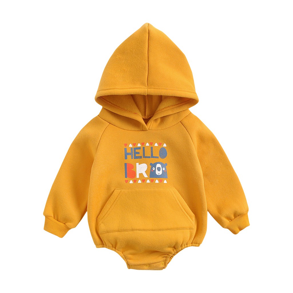 Áo Liền Quần Sanlutoz Có Mũ Màu Vàng Thời Trang Mùa Đông Cho Trẻ Em