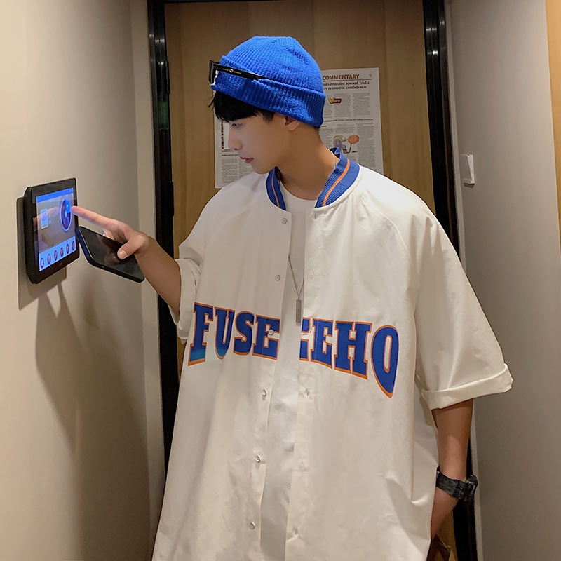 Áo sơ mi ngắn tay dáng rộng thoải mái dành cho nam | BigBuy360 - bigbuy360.vn