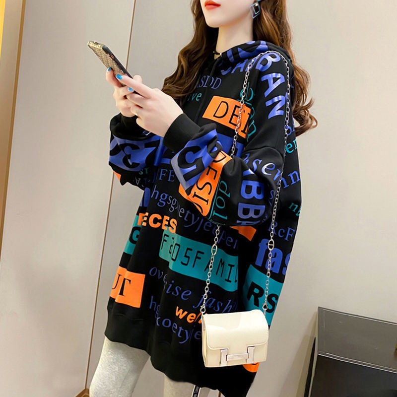 Áo hoodie nữ dáng rộng thiết kế mới phong cách Hàn Quốc 2021