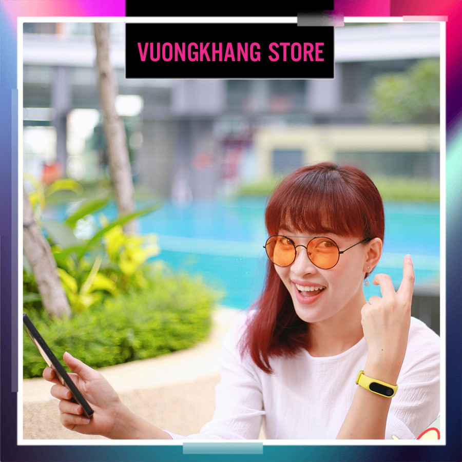 Kính mát gọng tròn lớn kim loại màu đỏ thiết kế Hàn Quốc cho nữ VK002