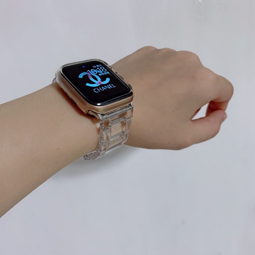 Dây Đeo Bằng Nhựa Trong Suốt Cho Đồng Hồ Thông Minh Apple Watch Series 6 SE 5 4 3 2 1 38mm 40mm 42mm 44mm