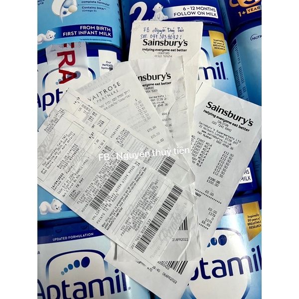 Sữa Aptamil Anh Xanh Cao nội địa anh đủ số 1/2/3/4-800g date 2024 mẫu mới đi air!