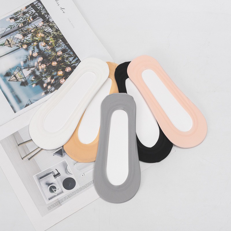 Vớ lười nữ lụa búp bê mang nửa chân có silicon chống tuột chống trượt mang giày cao gót HALI VL006