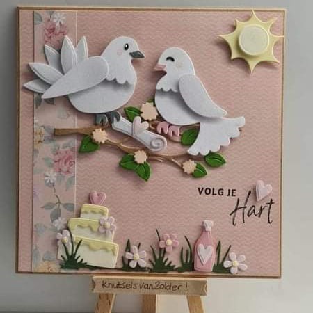 2 hình đôi chim bằng xốp 9 X 7.2cm_ Hình trang trí thiệp valentine, 3D, planner tập sổ giấy, bookmark, scrapbook