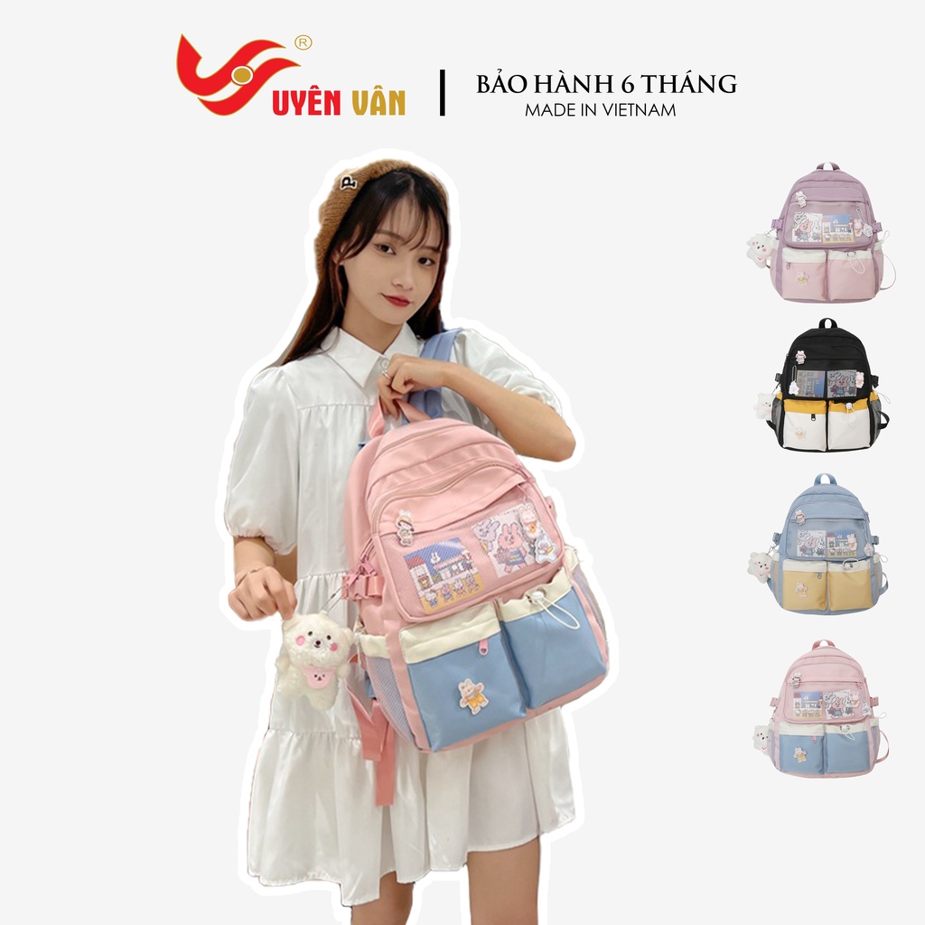 Balo nữ đi học pha lưới thời trang hàn quốc dễ thương đáng yêu giá rẻ 8107