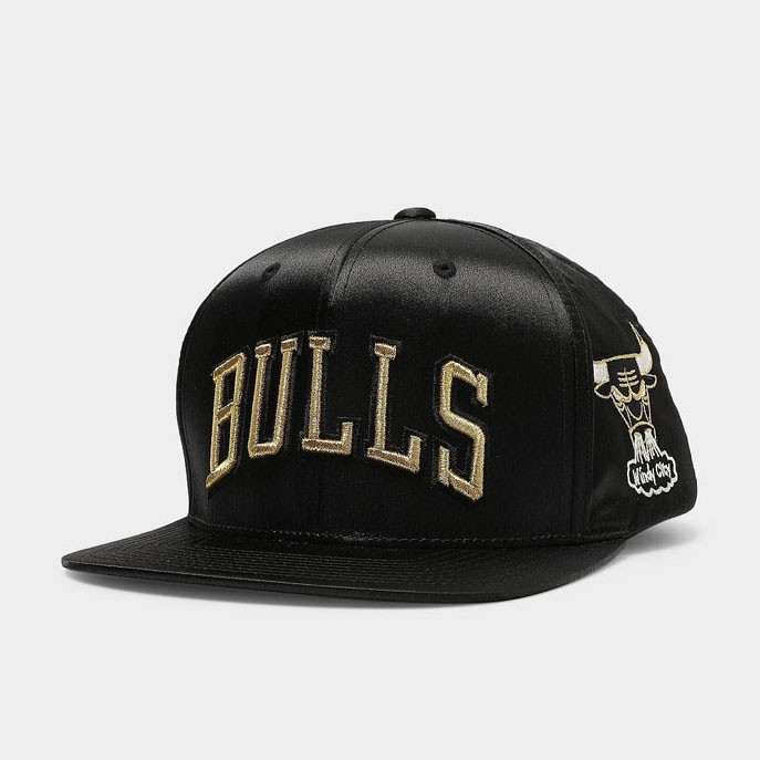 Mũ Nón Snapback M&N Chicago Bulls Gold Toile 703