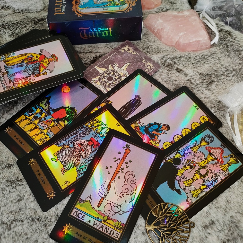 [BÀI LỚN] Bộ bài A.E.CLASSIC Tarot 78 lá Tarot card deck, lá bài Hiệu ứng hologram kích thước 12x7cm
