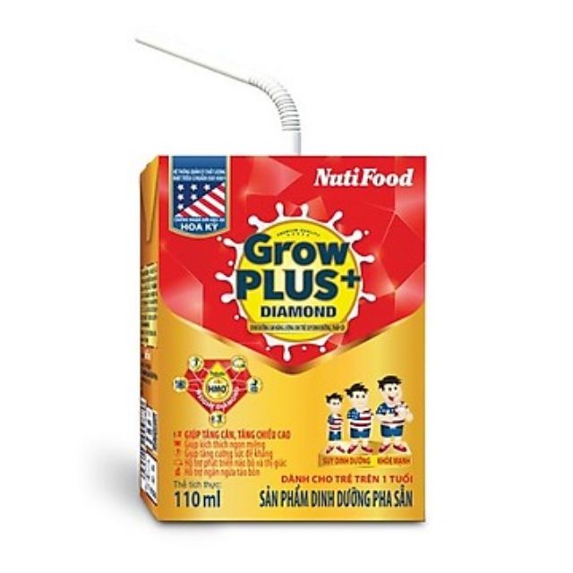 1lốc Sữa Bột Pha Sẵn NUTI GROWPLUS+ DIAMOND 110ml