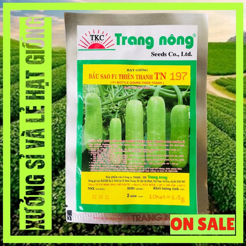 Gói 10 HẠT GIỐNG BẦU SAO F1 TRANG NÔNG - CÂY SAI TRÁI, DỄ TRỒNG