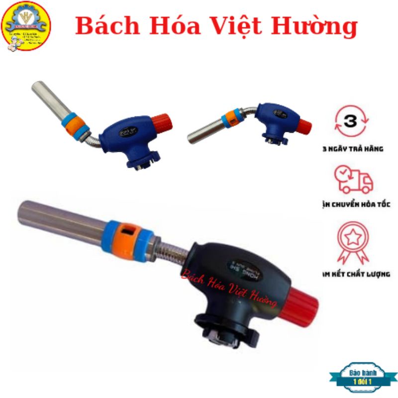 Kho ga (gas) mini đánh lửa tự động Hongsi đầu lò xo xoay 360 độ vặn các chiều đa năng, chịu nhiệt cao 1300 độ