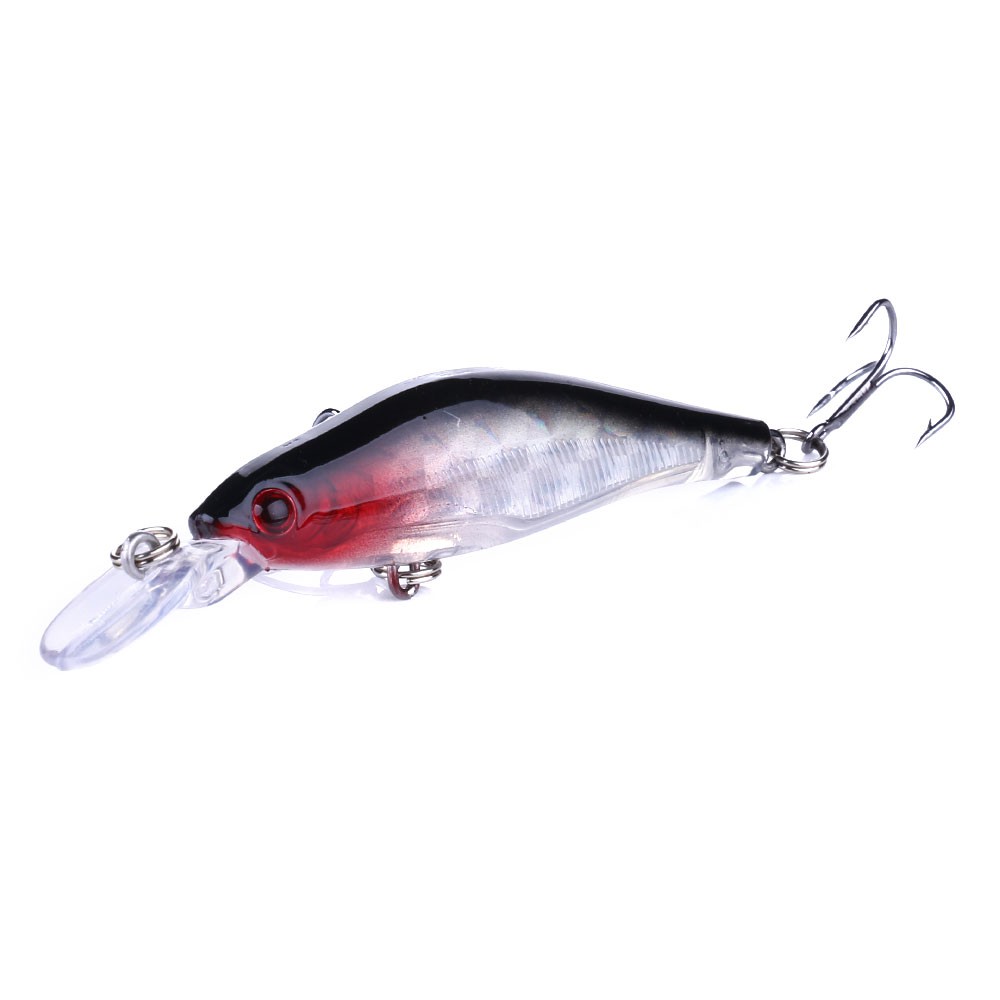 HENGJIA 1pcs 8cm/6.3g Minnow Crankbait Bơi câu cá mồi Fishing Lure Artificial Hard Fishing Baits Outdoor Tackle