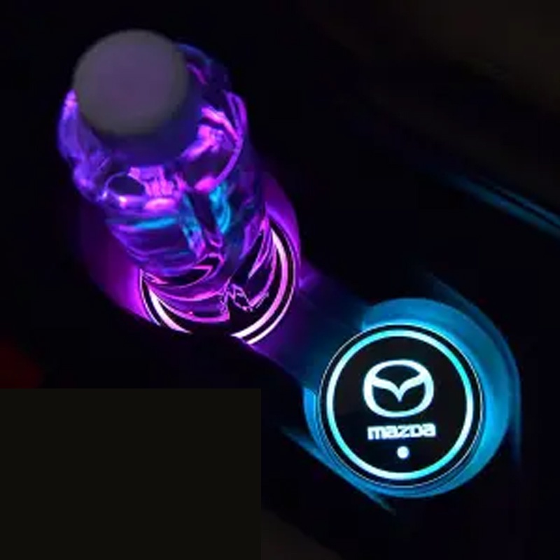 Bộ 2 Đế Lót Cốc Nước Có Đèn Led Nhiều Màu Sắc Cho Mazda Lantis Flair Bongo Mazda2 Mazda3 Mazda6 Carol Axela Biante Atenza