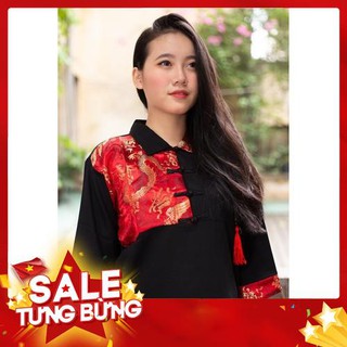 Áo tay gấm Shanghai Thổ Cẩm và Mix gấm rồng họa tiết  - BLACKPINK - Unisex nam nữ - GẤM CAO  CẤP - Hàng nhập khẩu