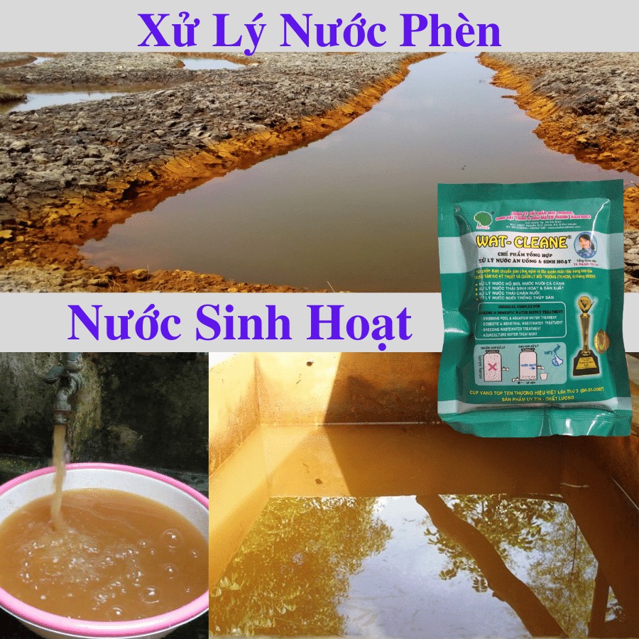 Chế phẩm vi sinh xử lý nước Bể Cá lọc Nước Phèn Ăn Uống & Sinh Hoạt Bể Bơi nuôi Tôm Cá Chăn Nuôi Wat-Cleane