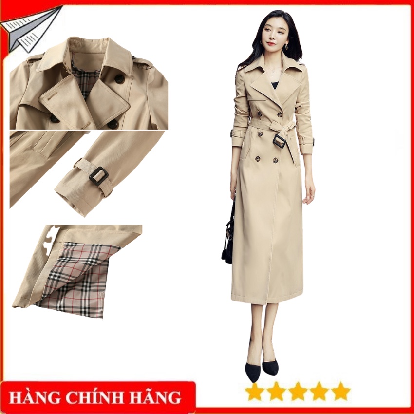 Áo khoác nữ áo măng tô dài k1001 chất kaki 2 da cao cấp