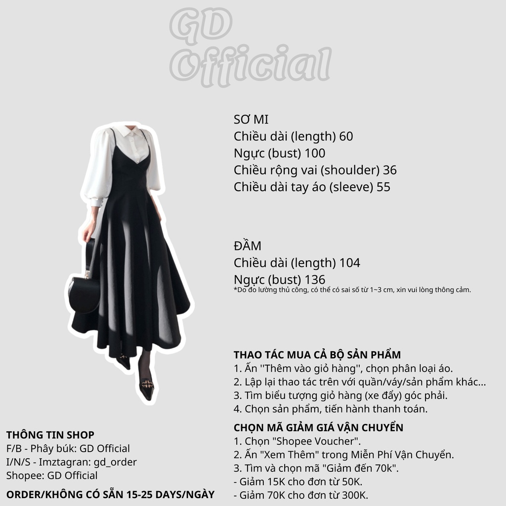 D30|Đầm nữ hai dây dáng xòe thắt nơ thon gọn kèm sơ mi phồng thanh lịch dạ tiệc GD Official