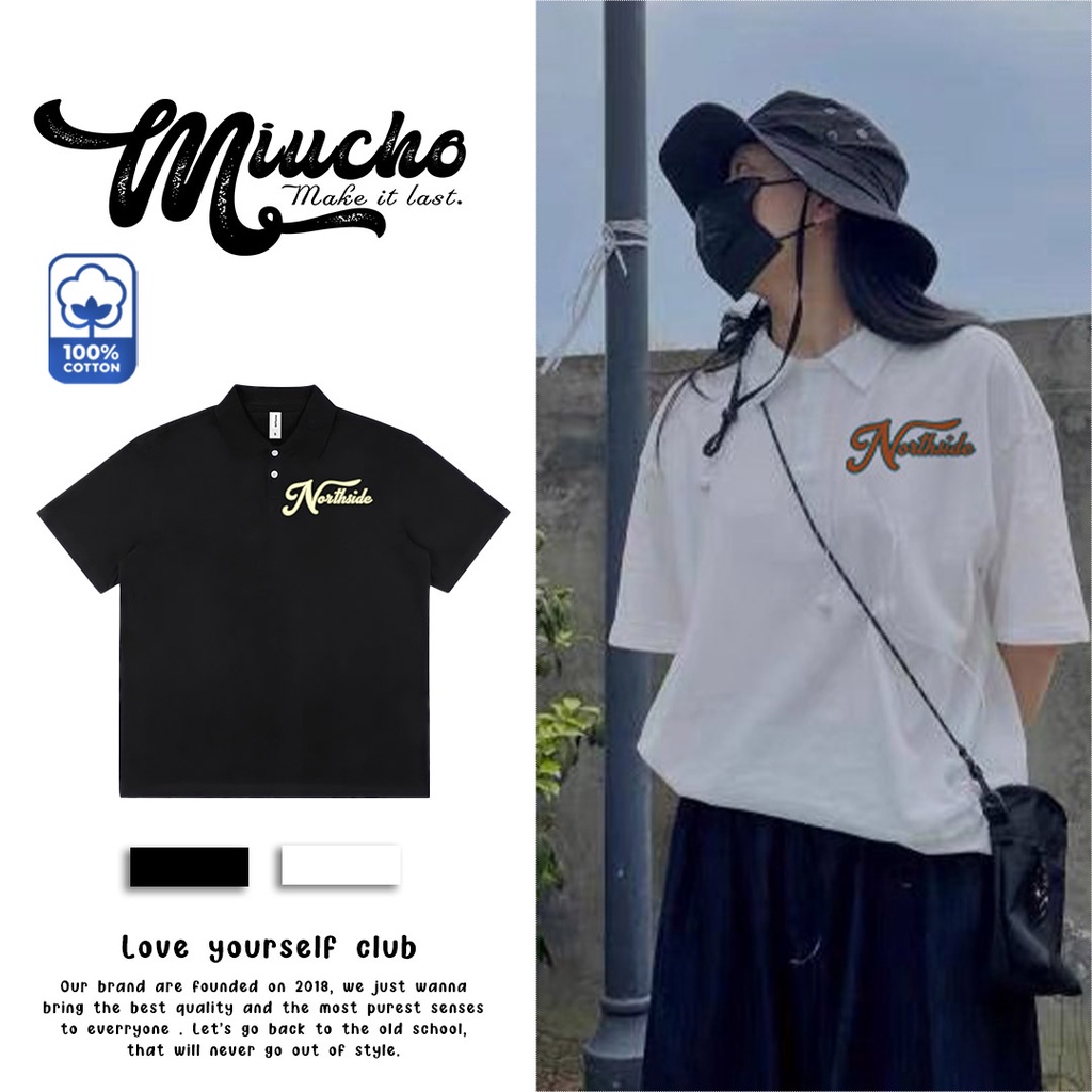 Áo polo nữ form rộng, áo thun polo nữ có cổ đẹp chất cotton form unisex PL018 Miucho basic