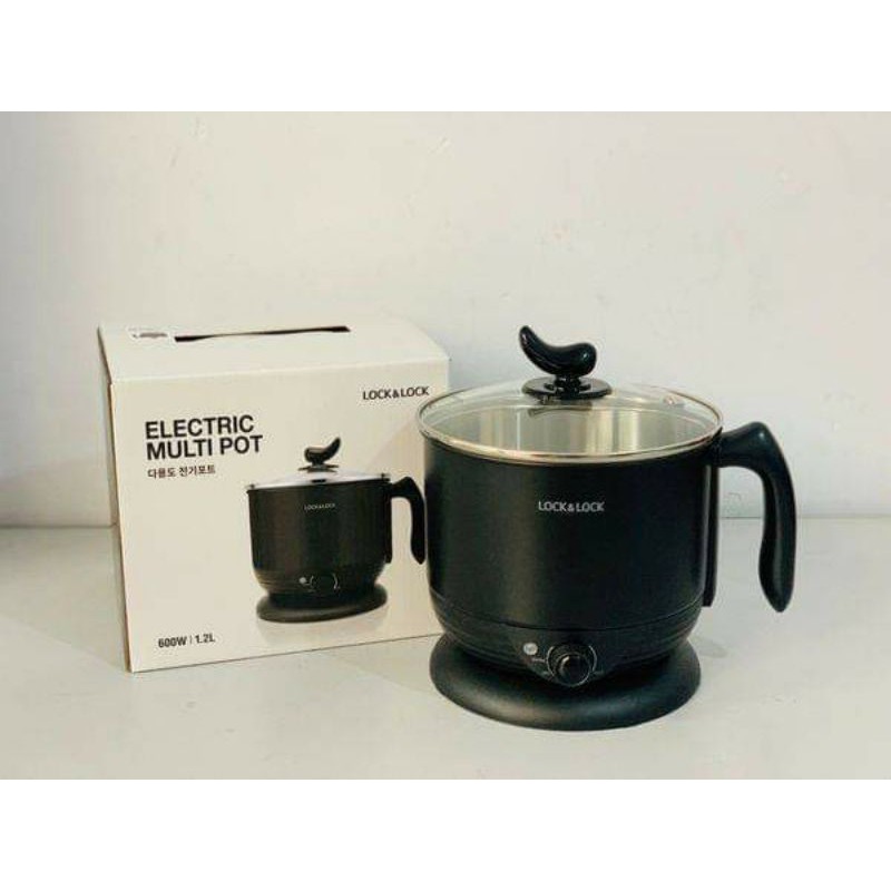 NỒI LẨU ĐIỆN ĐA NĂNG, CA NẤU MÌ MINI LOCK&LOCK Multi Pot 1.2L EJP316BLK