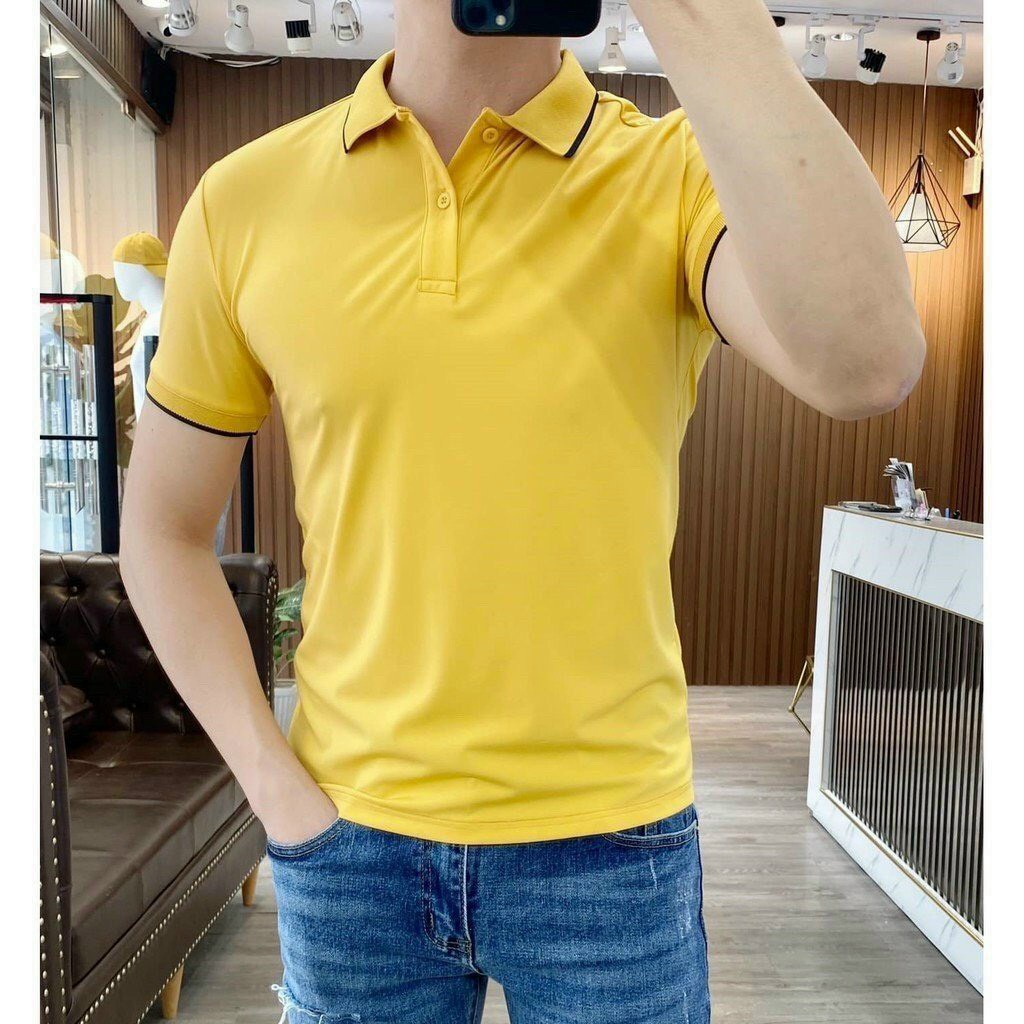 Áo thun POLO nam, áo thun nam có cổ phối viền chỉ trắng, chất vải cá sấu cotton CAO CẤP, dáng đẹp sang trọng | BigBuy360 - bigbuy360.vn