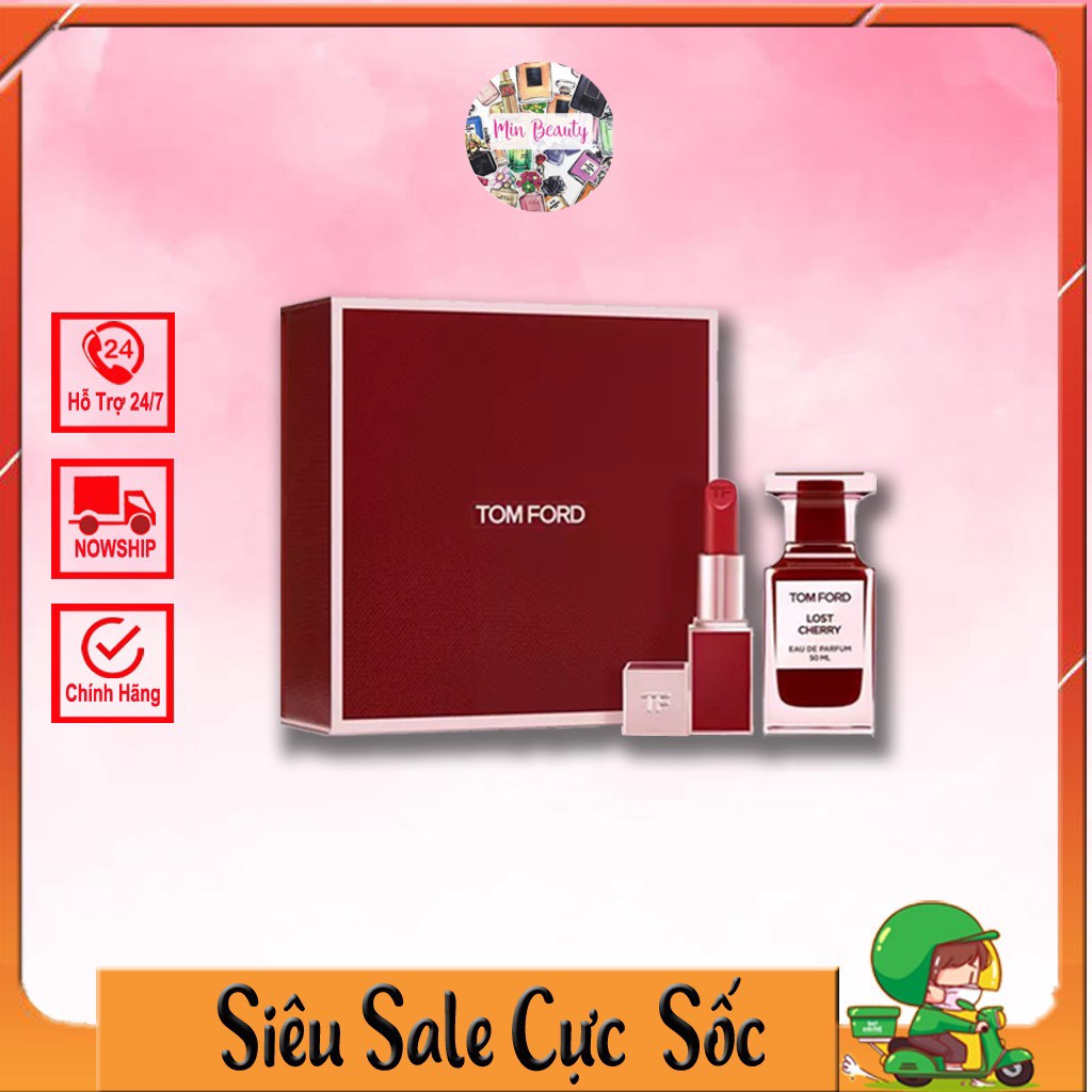 Set Son Môi Tom Ford TF Lost Cherry Nước Hoa 50ml phiên bản giới hạn , Nước Hoa Tom Ford , Son Tom Ford
