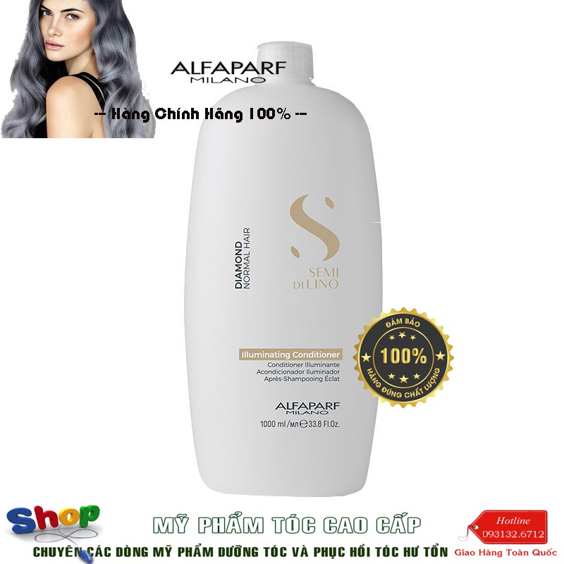 #Alfaparf_chính hãng_Italia Dầu xả Diamond chăm sóc tóc bóng mượt Semi Dilino Illuminating Conditioner Alfaparf 1000ml