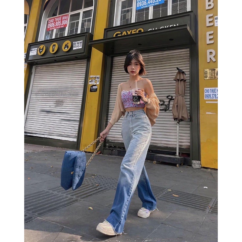 Quần culottes jeans ombre siêu ngầu