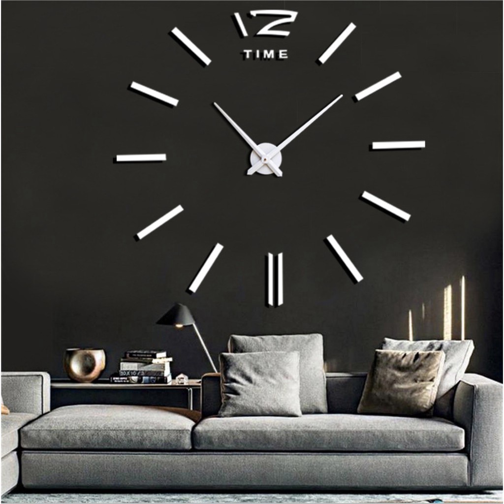 BioStore - Đồng Hồ dán tường trang trí nhà cửa DIY Mirror Clock 12 Phong cách European
