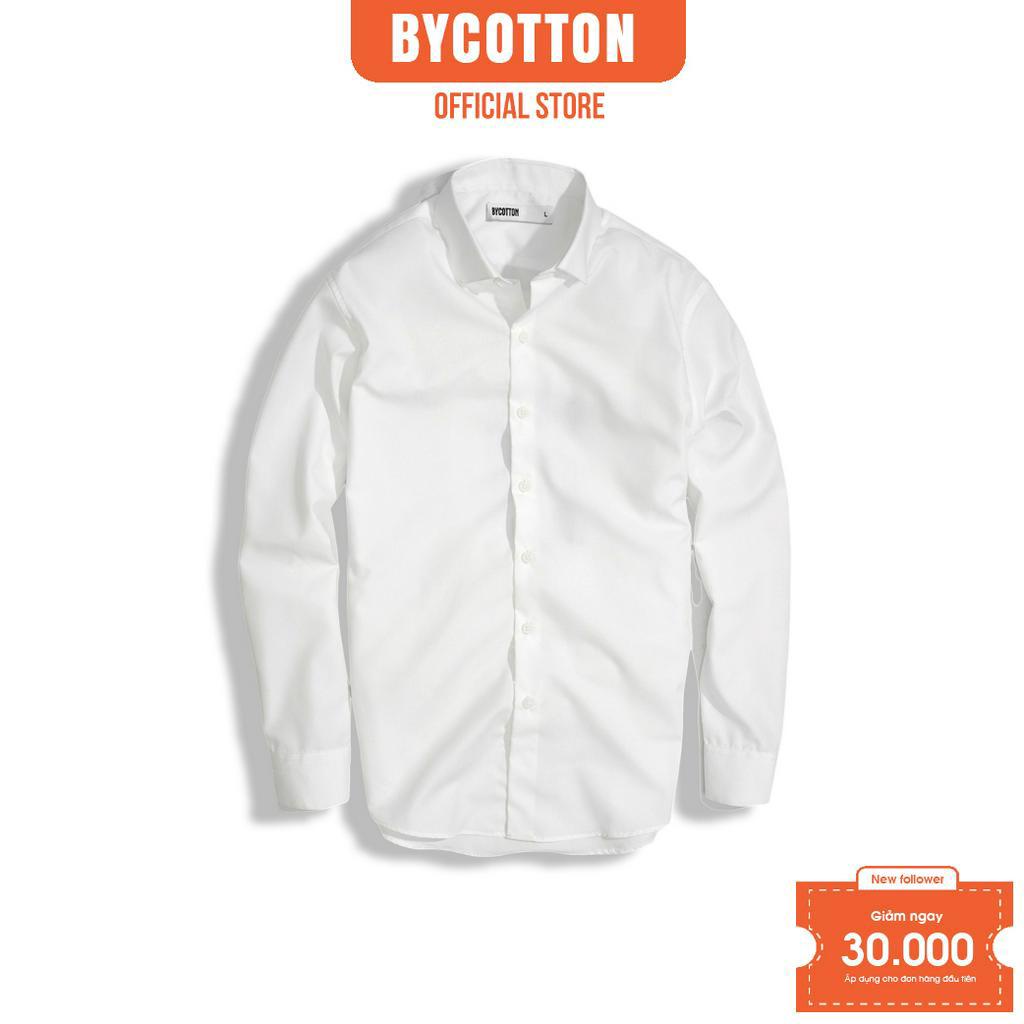 Áo Sơ Mi Nam Dài Tay Trơn BY COTTON Shirt White 2.0