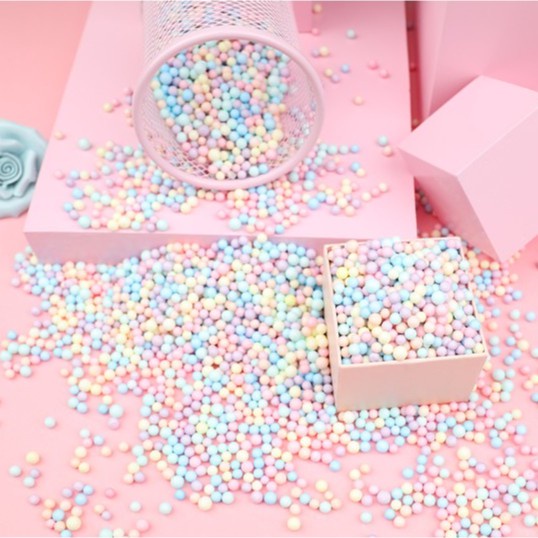 50g hạt xốp màu sắc xinh xắn dùng để trang trí