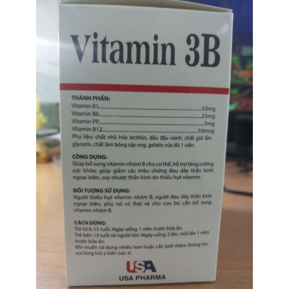 VITAMIN 3B  -Hạn dùng: 2024- Giúp bổ dây thần kinh, đỡ đau mỏi người, cải thiện tiêu hóa