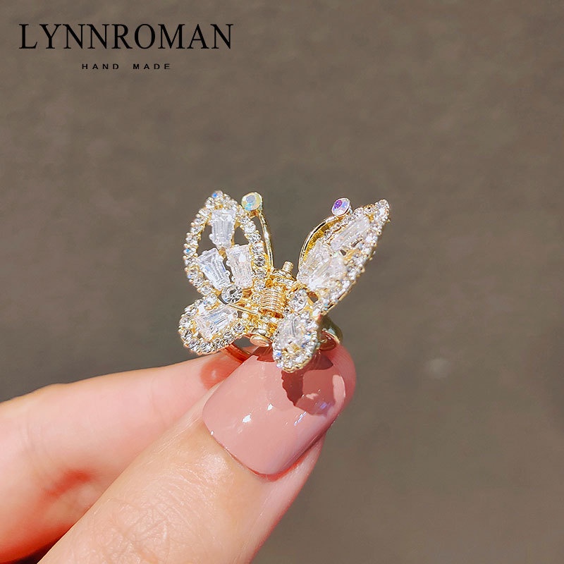 Kẹp Tóc Hình Bướm Đính Đá Zircon Lấp Lánh Phong Cách Hàn Quốc Thanh Lịch Dành Cho Nữ