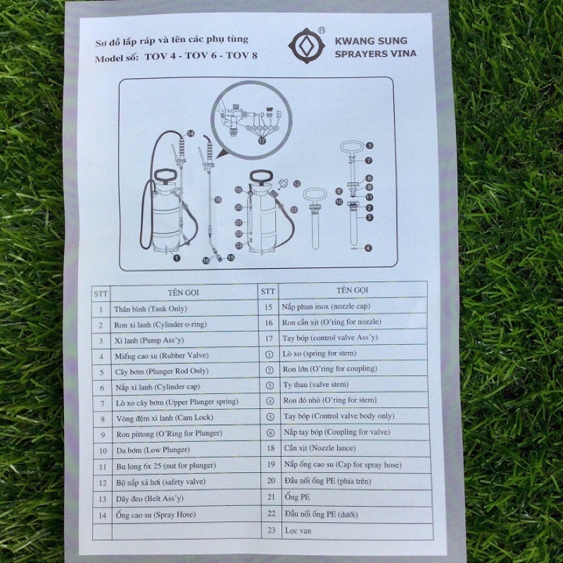 Bình xịt tưới cây TOV- 6 lít kwang sung Hàn Quốc