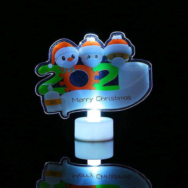 Đèn LED acrylic hình người tuyết/cây thông noel nhiều màu dùng trang trí dịp giáng sinh