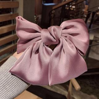 Kẹp tóc hình nơ cỡ lớn chất vải lụa satin mềm mại