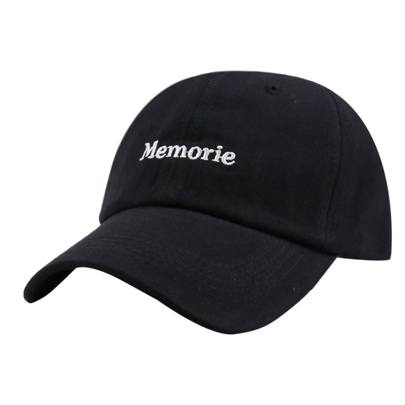 Mũ lưỡi trai HAZIN chất liệu vải kaki bền đẹp thêu chữ Memorie cao cấp form chuẩn phong cách nón kết thời trang