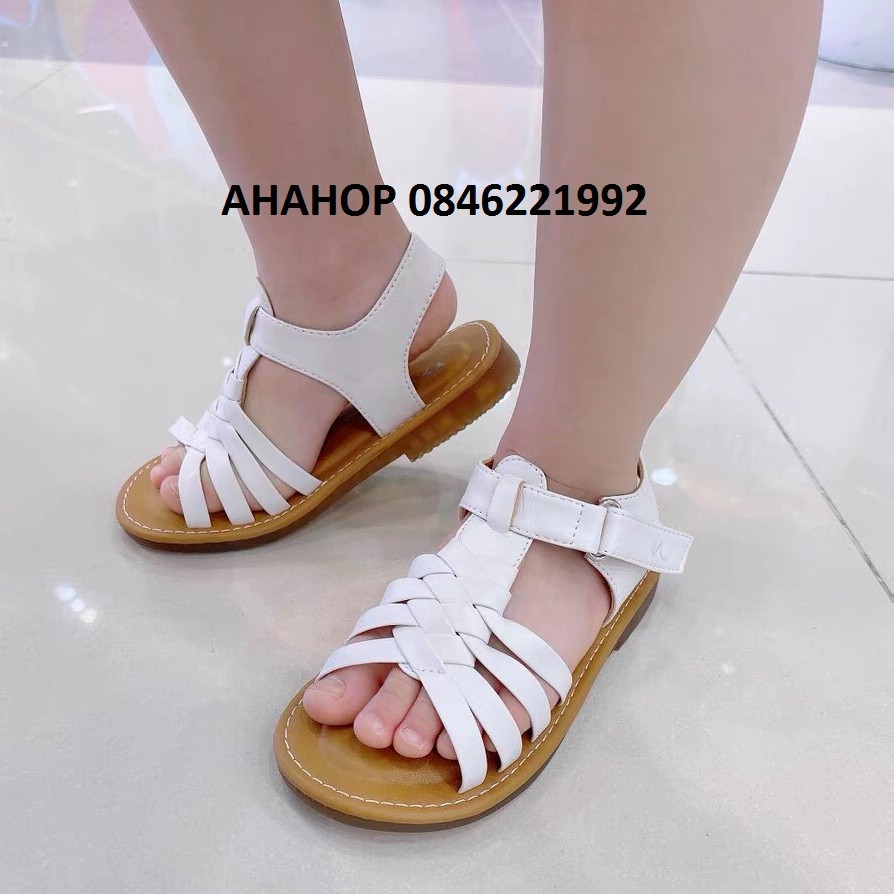 Dép cho bé gái - Giày sandal cho bé gái quai đan chéo chất da PU đế cao su mềm hàng chính hãng MG Baby V533