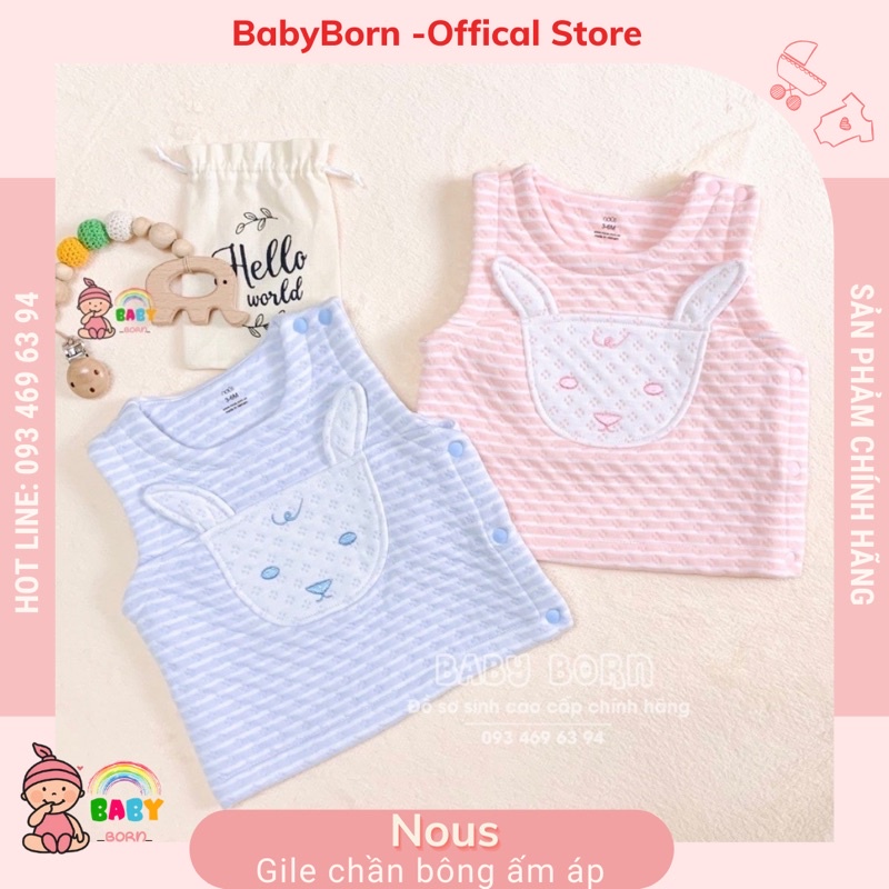 Áo gile chần bông Nous mềm, ấm