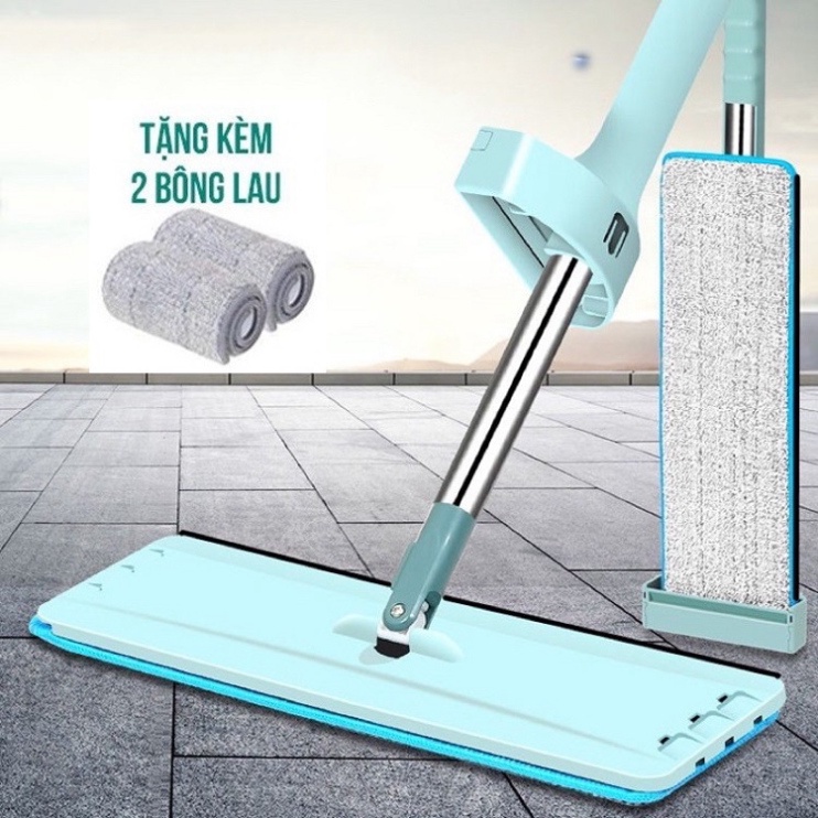 Cây Lau Nhà - Chổi Lau Nhà Tự Vắt  Xoay 360 Độ Tặng 1 Bông Lau - Đồ Gia Dụng Thông Minh