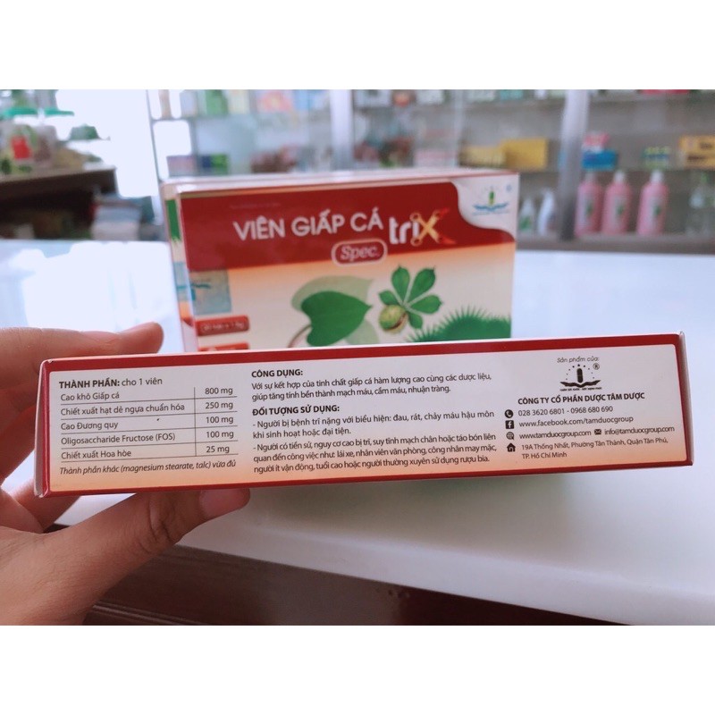 Viên giấp cá Spec Trix - Hộp 20 viên - cắt nhanh cơn trĩ cấp