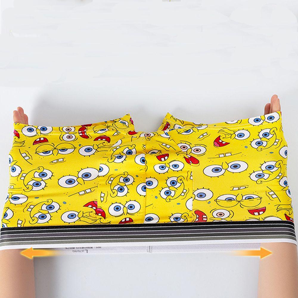 HARRIETT Quần Lót Cotton Không Đường May Lưng Vừa Hình Pikachu SpongeBob Quyến Rũ Thoải Mái Cho Nam