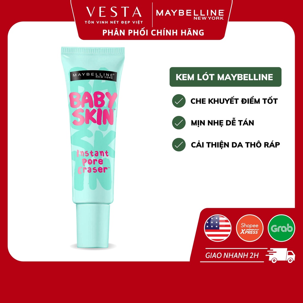 Kem Lót Maybelline Che Khuyết Điểm Mịn Da New York Baby Skin Pore Eraser Primer 22ml