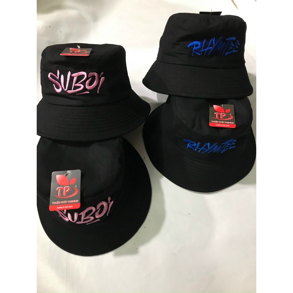 Mũ Xô Bucket Màu Thêu chữ Nón Tai Bèo Vành ngắn Mũ Nón Xô Ulzzang Phong cách Hàn Quốc
